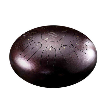 Opus Percussion 10" Metal 11-Note Lotus Carves Style Tongue Drum i- Black