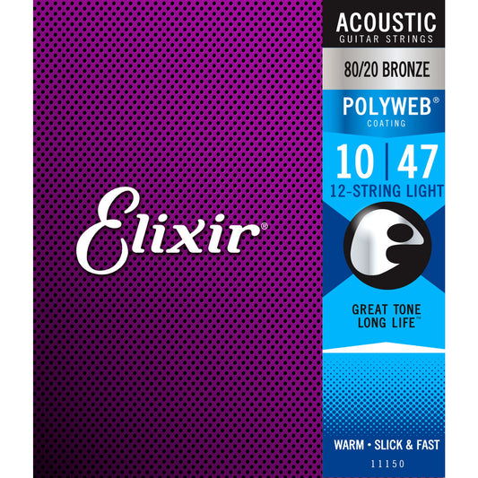 Elixir Polyweb 80/20 Light 12-String Acoustic Guitar Strings - 10-47 from Joondalup Music Centre