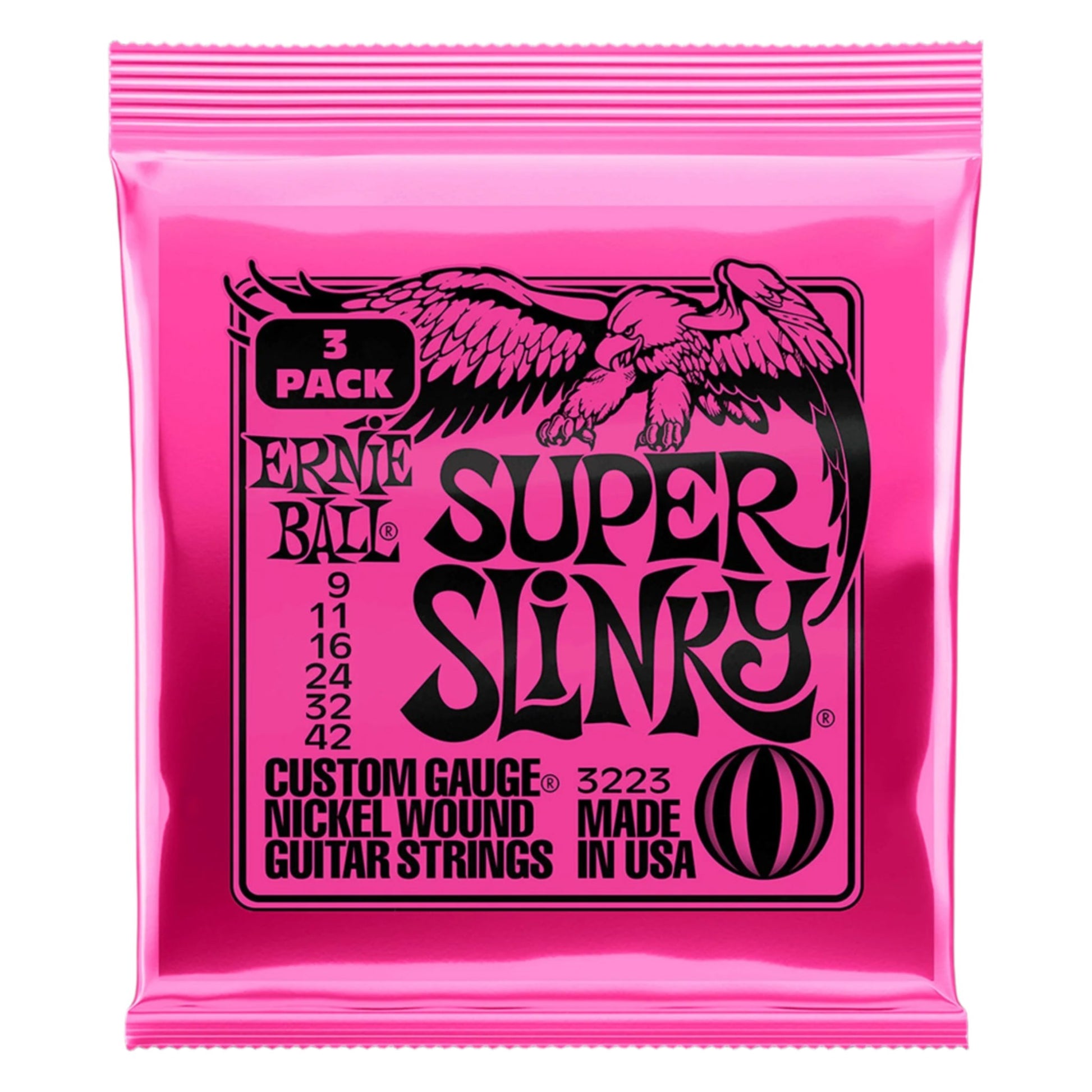 Ernie Ball Super Slinky Electric Guitar Strings 3 Pack - 9-42 from Joondalup Music Centre