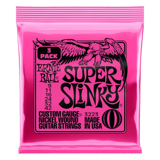 Ernie Ball Super Slinky Electric Guitar Strings 3 Pack - 9-42 from Joondalup Music Centre