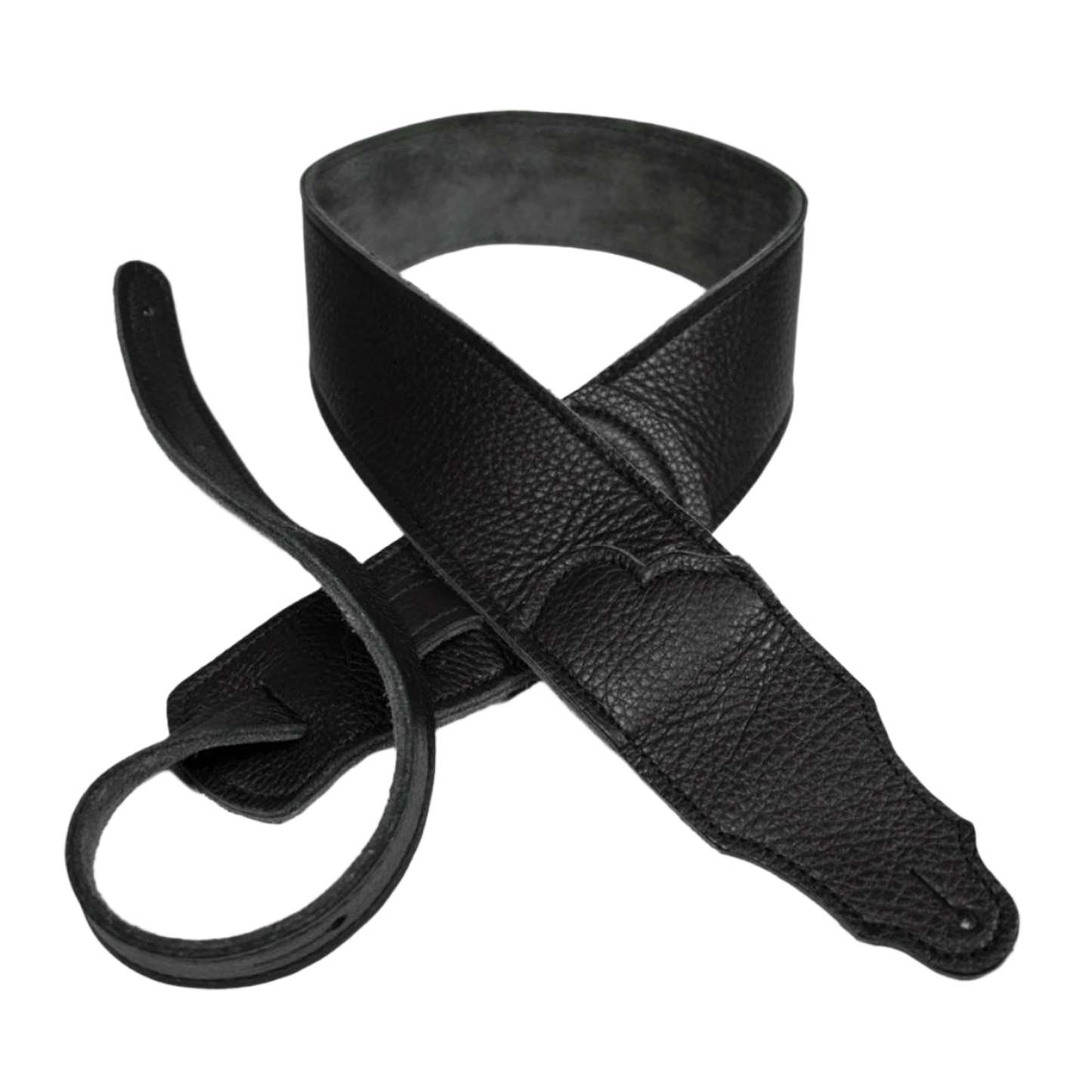 Franklin Original 2.5" Black Glove Leather Guitar Strap - Black Stitching