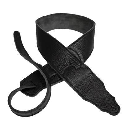 Franklin Original 2.5" Black Glove Leather Guitar Strap - Black Stitching