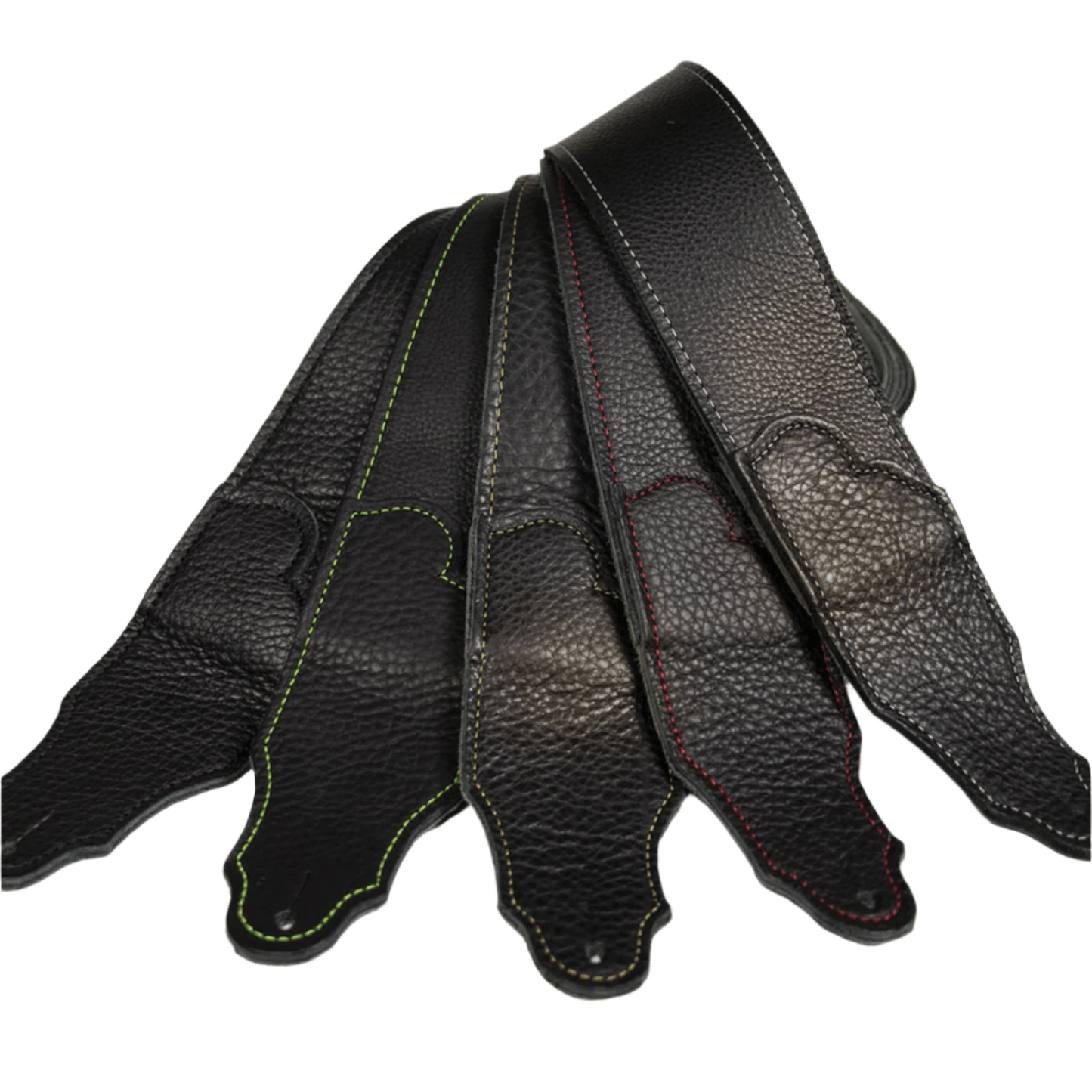 Franklin Original 2.5" Black Glove Leather Guitar Strap - Black Stitching