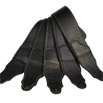 Franklin Original 2.5" Black Glove Leather Guitar Strap - Black Stitching