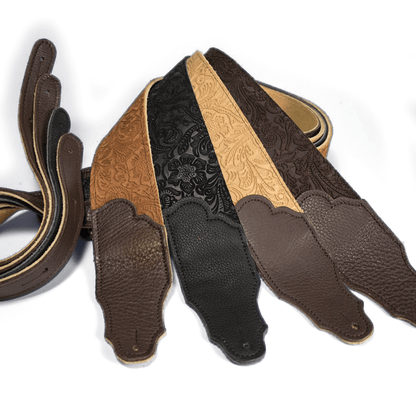 Franklin Embossed 2.5" Chocolate Suede with Pebbled Chocolate Glove Leather End