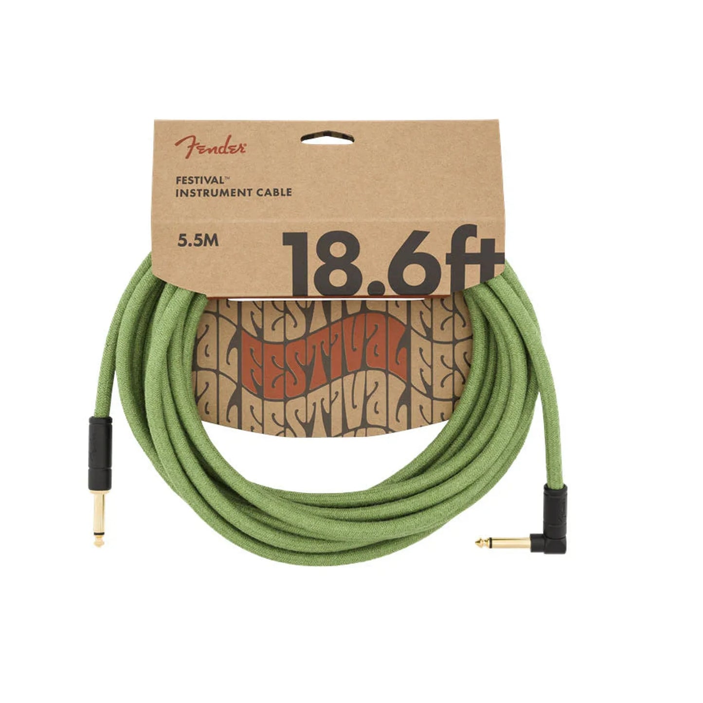 Fender 18.6' Angled Festival Instrument Cable Pure - Hemp Green