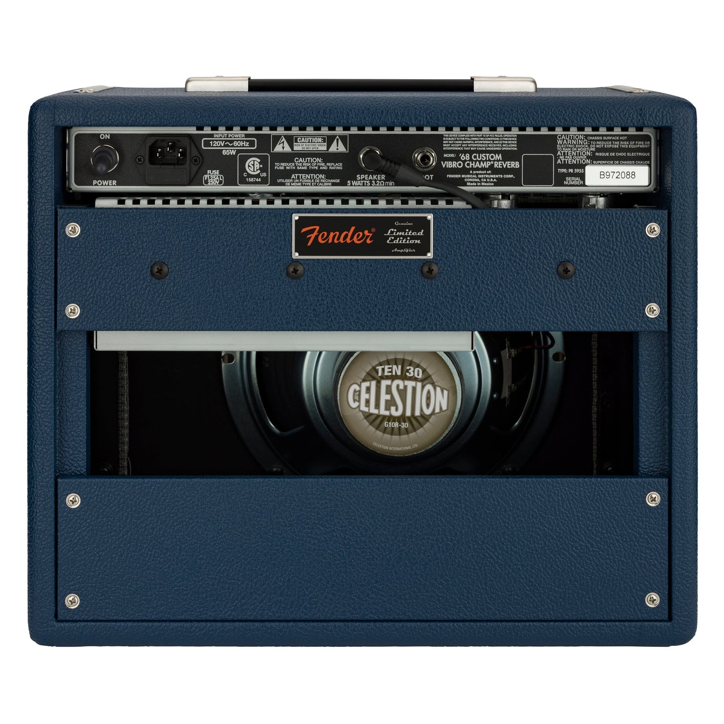 Fender 68 Custom Vibro Champ Reverb Ltd Edition - Navy Blue from Joondalup Music Centre 3