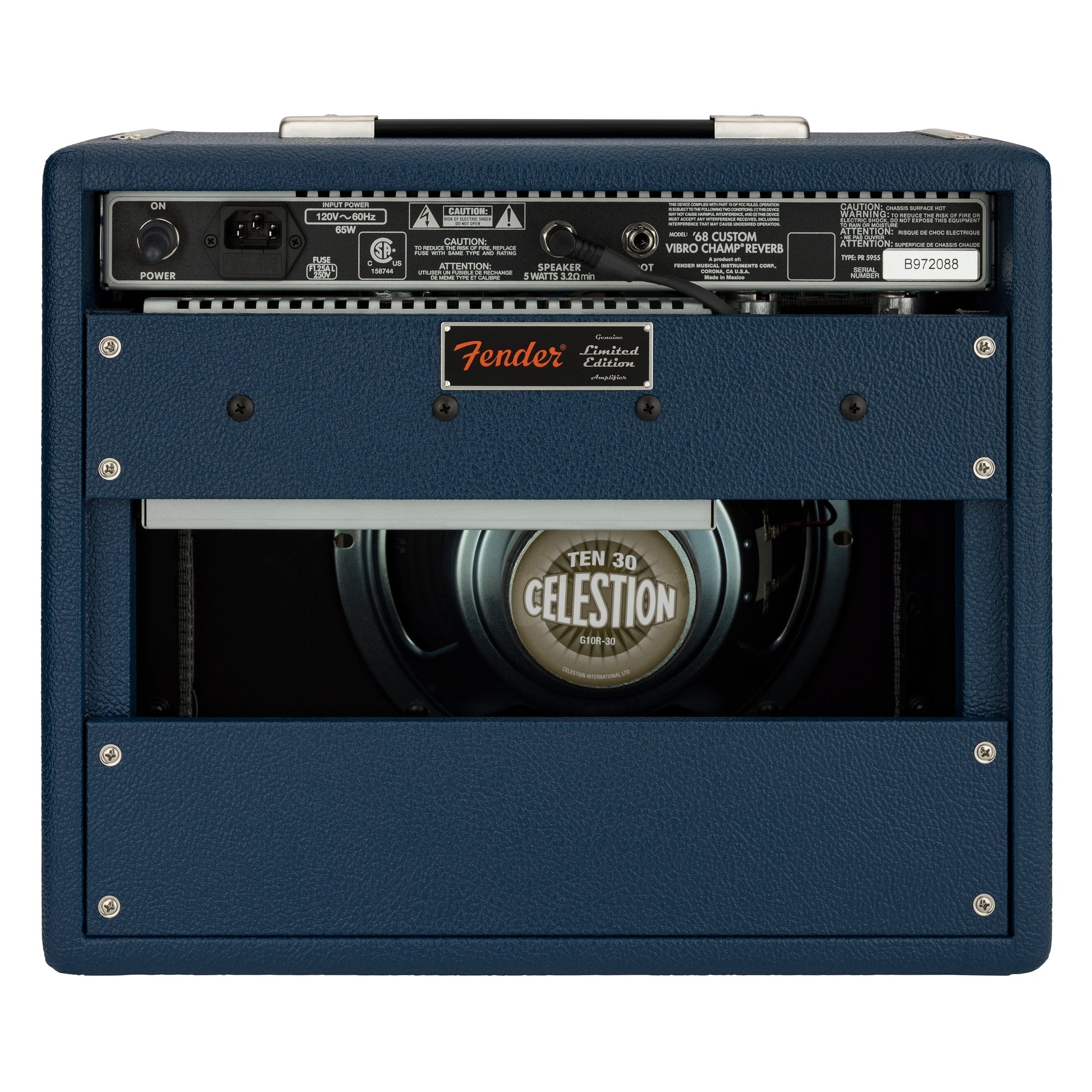 Fender 68 Custom Vibro Champ Reverb Ltd Edition - Navy Blue from Joondalup Music Centre 3