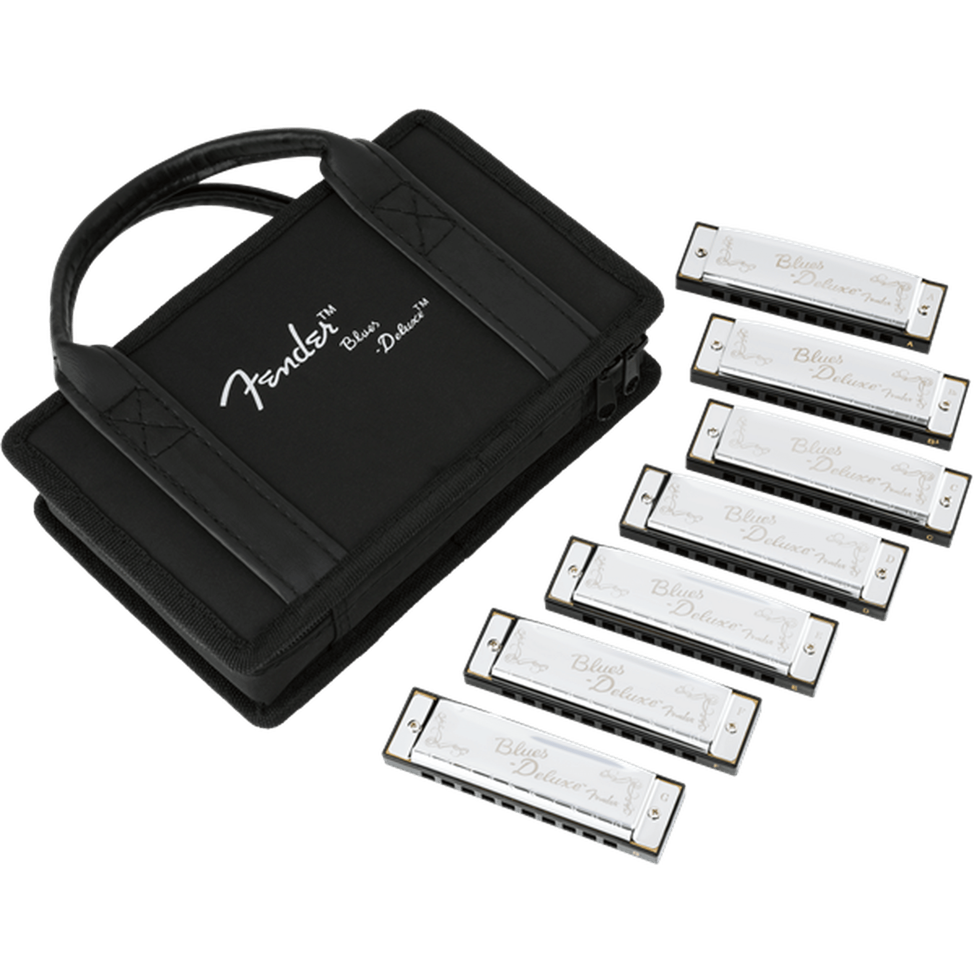Fender Blues Deluxe Harmonicas 7-Pack W/Case from Joondalup Music Centre
