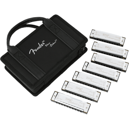 Fender Blues Deluxe Harmonicas 7-Pack W/Case from Joondalup Music Centre