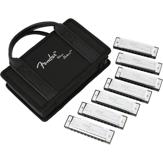 Fender Blues Deluxe Harmonicas 7-Pack W/Case from Joondalup Music Centre