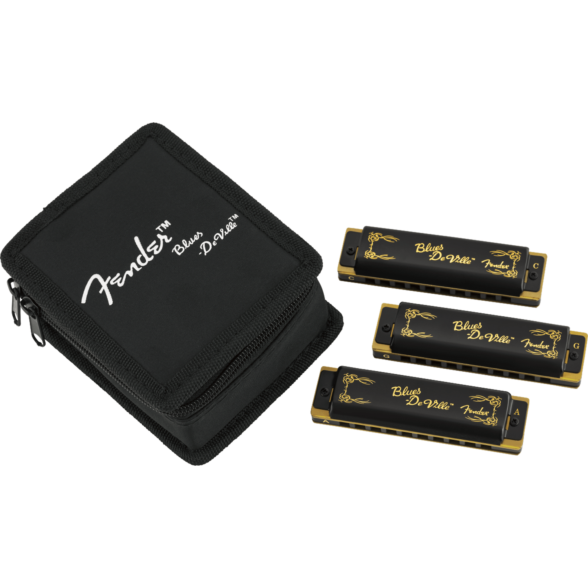 Fender Blues Deville Harmonica 3-Pack w/ Case