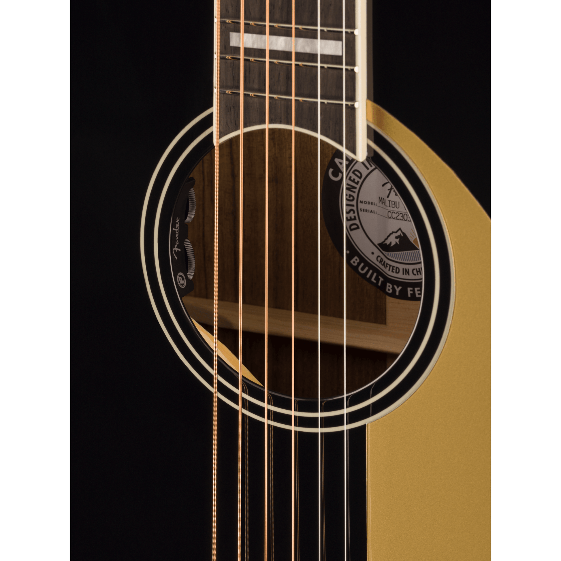 Fender California Vintage Malibu Acoustic Guitar w/Case - Black from Joondalup Music Centre 7
