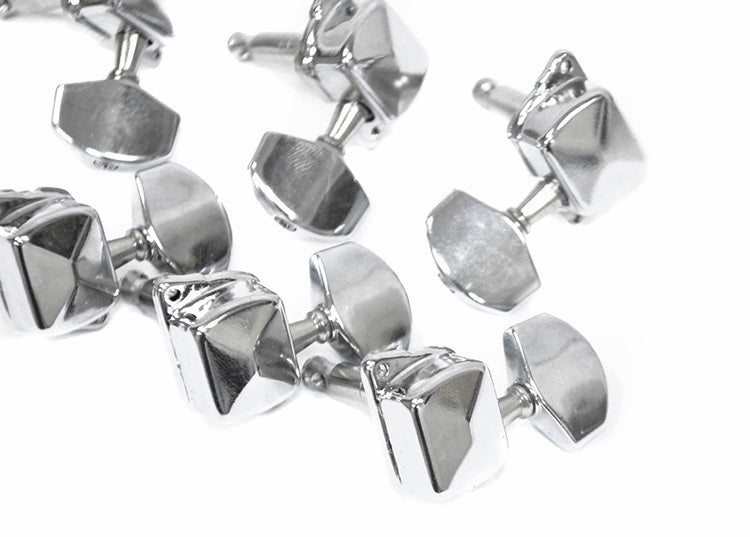 GT Acoustic/Electric Guitar Covered Tuning Machines in Chrome Finish (3+3)