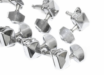 GT Acoustic/Electric Guitar Covered Tuning Machines in Chrome Finish (3+3)