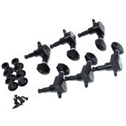 GT Electric Guitar Sealed Tuning Machines in Black Finish (6-inline)