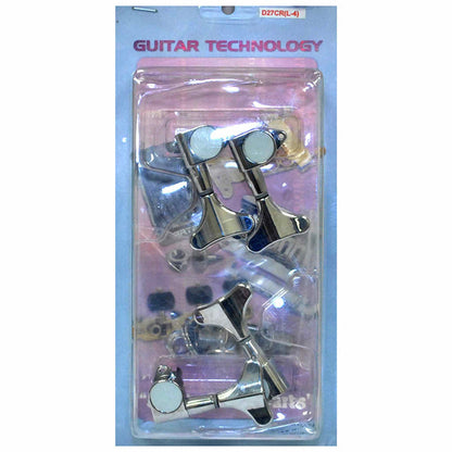 GT Left-Handed Electric Bass Guitar Sealed Tuning Machines in Chrome Finish (4-Inline)