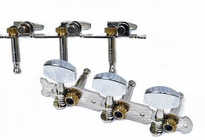 GT Acoustic Guitar Open Gear Tuning Machines on Plate in Nickel Finish (3+3)