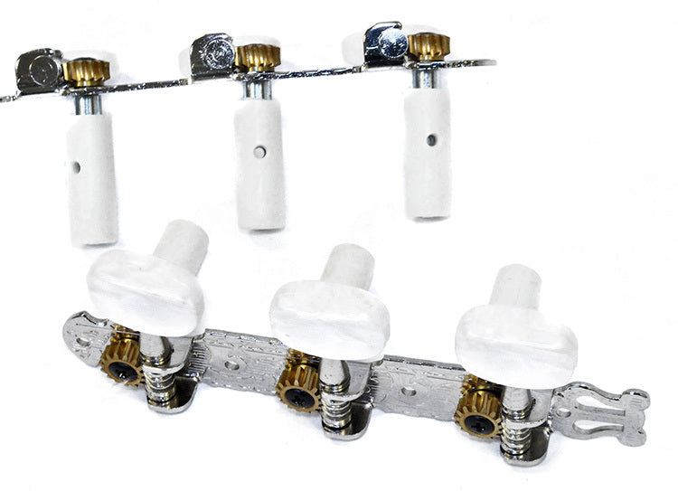 GT Classical Guitar Tuning Machines on Decorative Plate in Nickel Finish (3+3)
