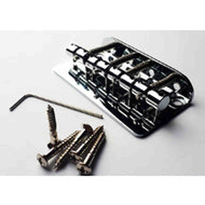 GT Bass Bridge with Brass Saddles in Chrome Finish (4-String)
