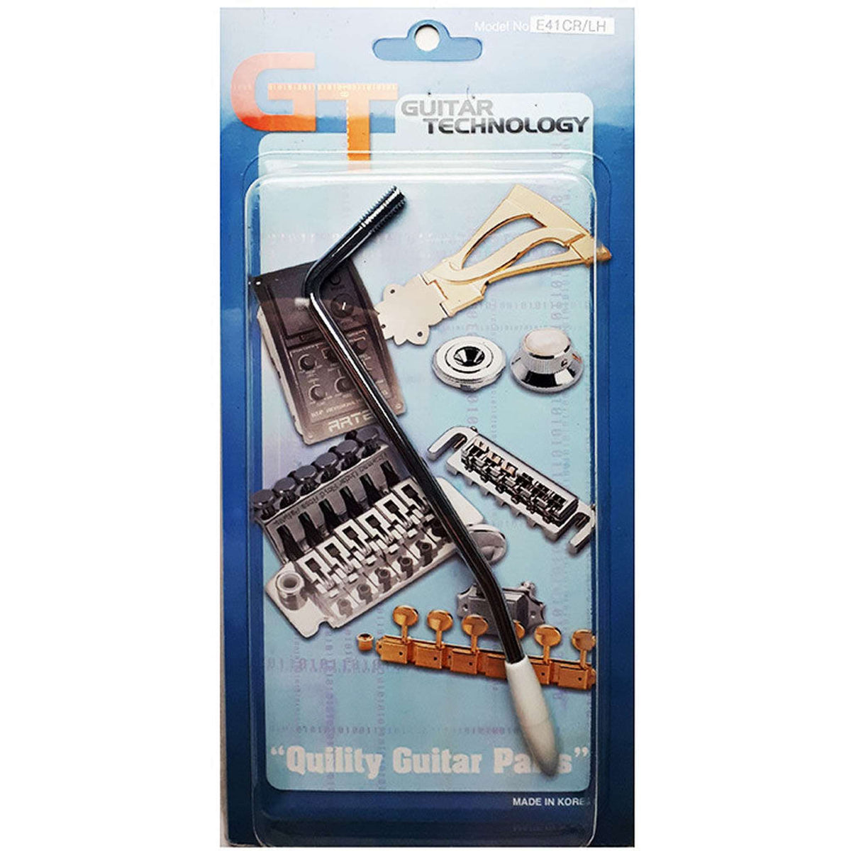 GT Left-Handed Tremolo Arm in Chrome Finish with White Plastic Cap (Pk-1)