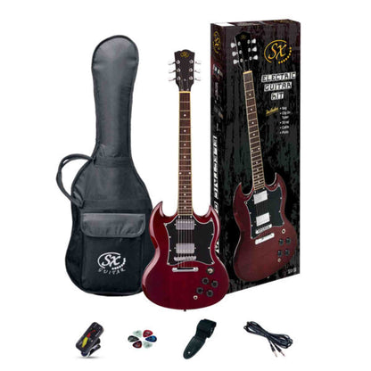 SX SG Style Electric Guitar Pack - Transparent Wine Red