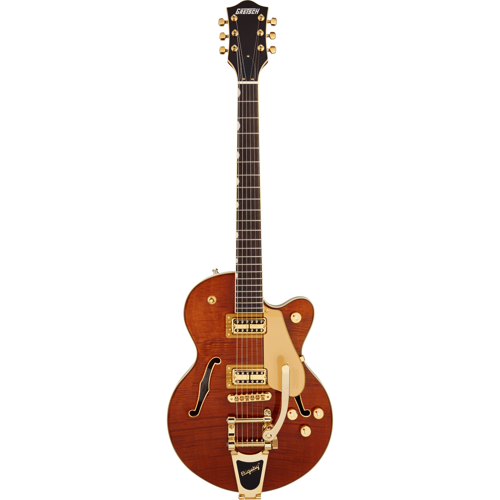Gretsch Electromatic Limited Edition Flame Okoume Broadkaster Jr Centre Block Single-Cut w/ Bigsby - Roundup Orange from Joondalup Music Centre