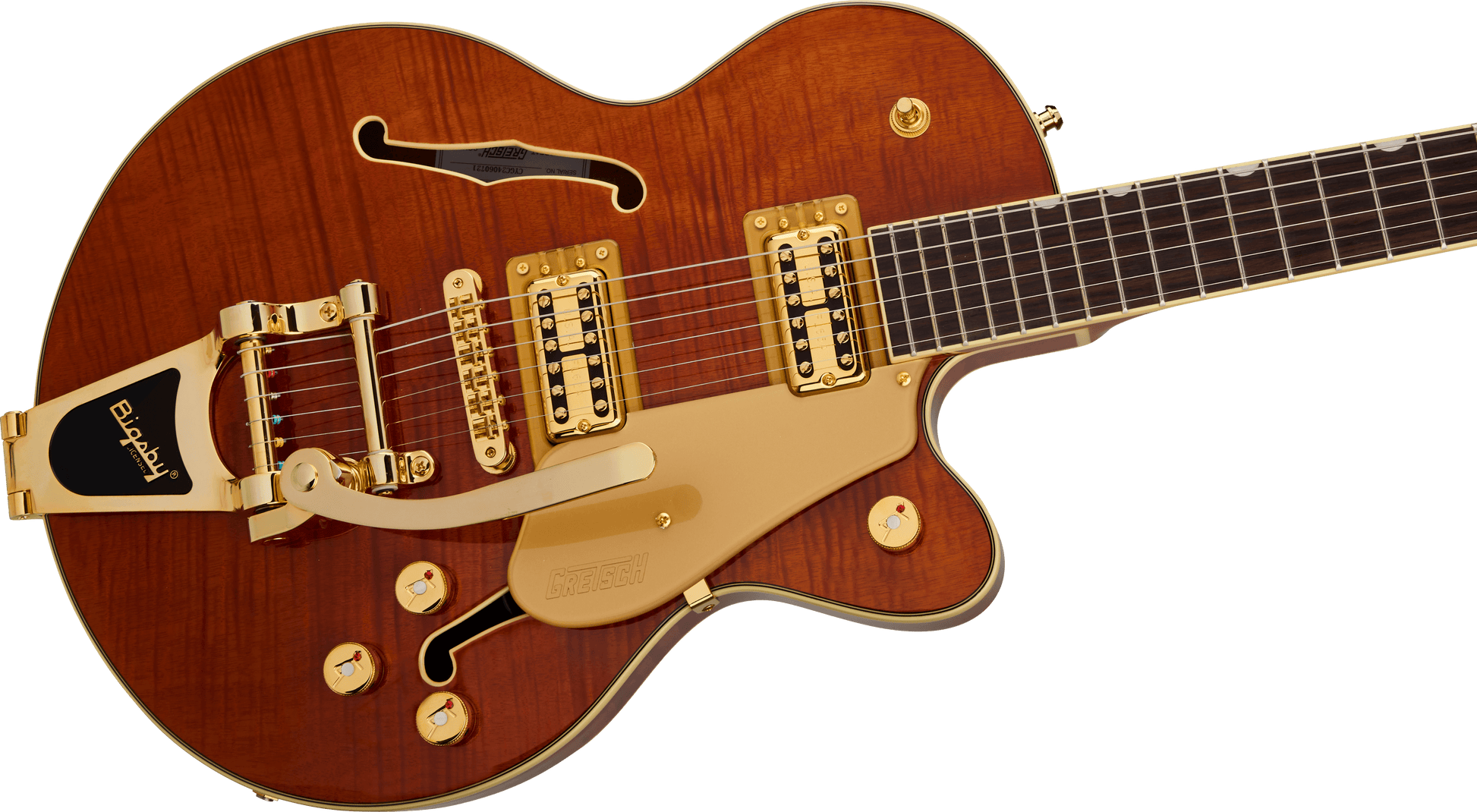 Gretsch Electromatic Limited Edition Flame Okoume Broadkaster Jr Centre Block Single-Cut w/ Bigsby - Roundup Orange from Joondalup Music Centre 4
