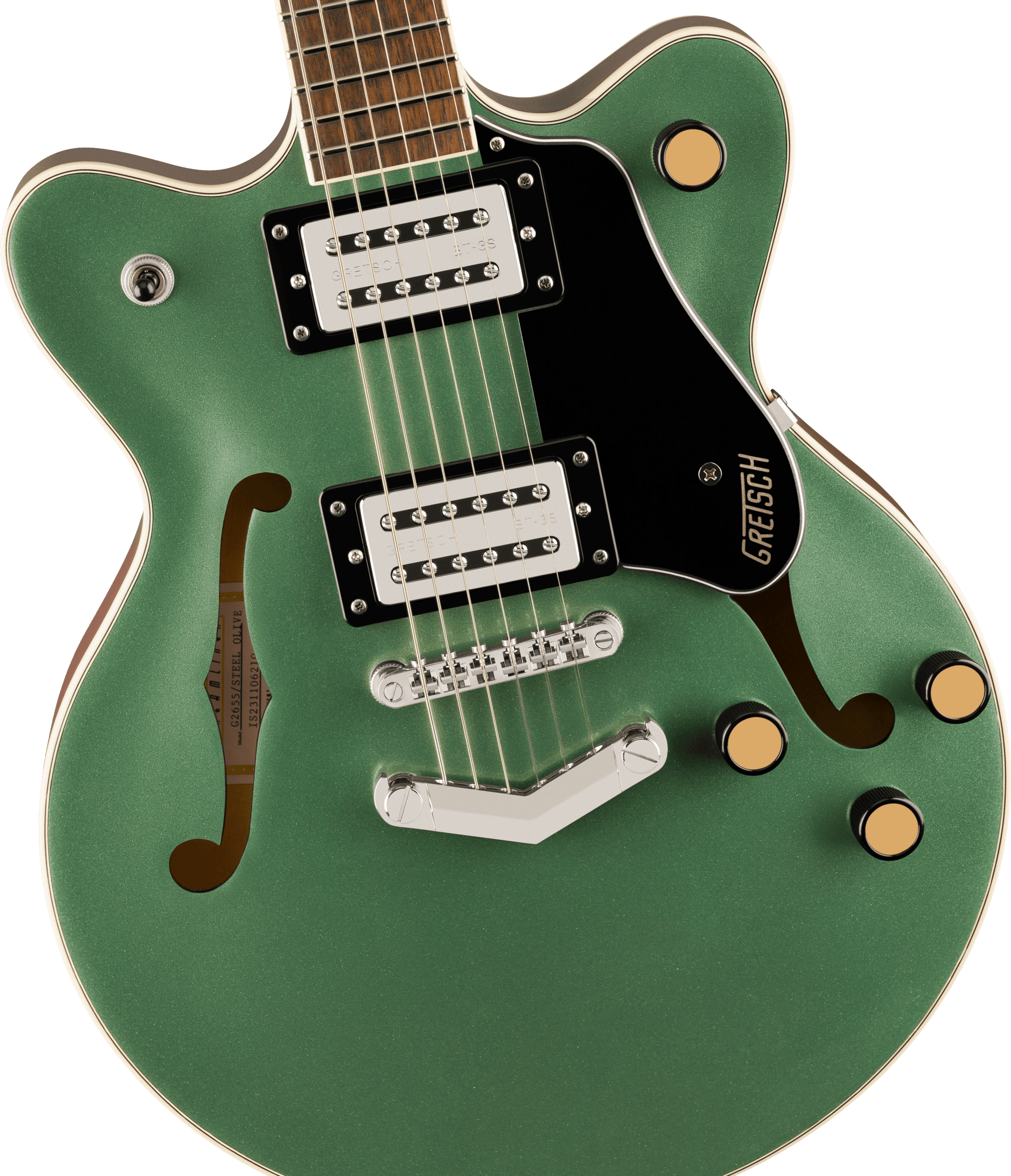 Gretsch G2655 Streamliner Center Block Jr Double-Cut - Steel Olive from Joondalup Music Centre 3