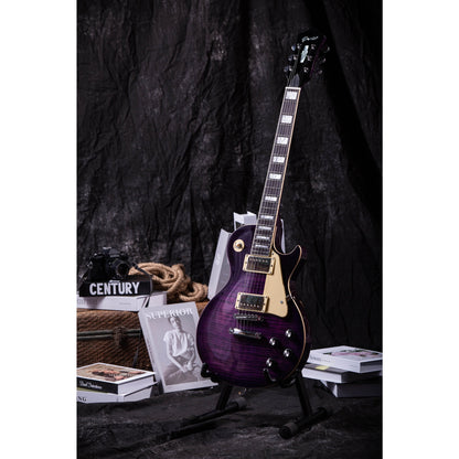 Grote GTLP-02 Electric Guitar - Flame Maple Purple