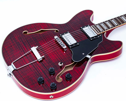 Grote 335-02 Semi-Hollow Body Electric Guitar - Flame Red
