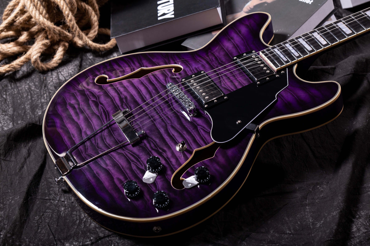 Grote 335-06 Semi-Hollow Body Electric Guitar - Purple Burst