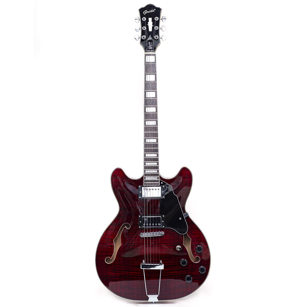 Grote 335-02 Semi-Hollow Body Electric Guitar - Flame Red