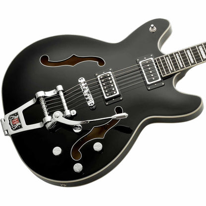 Hagstrom Tremar Viking Deluxe Baritone Electric Guitar - Black Gloss 4