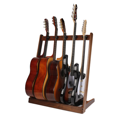 JMC Premium 5 Guitar Wooden Rack - Black Walnut