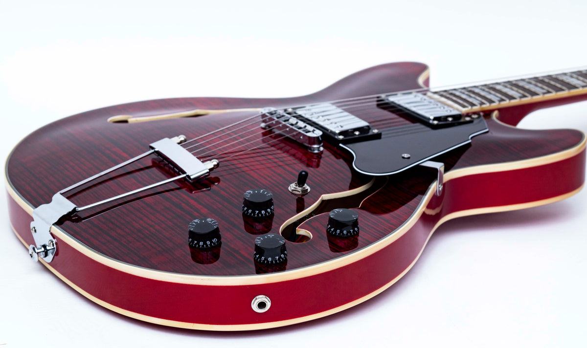 Grote 335-02 Semi-Hollow Body Electric Guitar - Flame Red