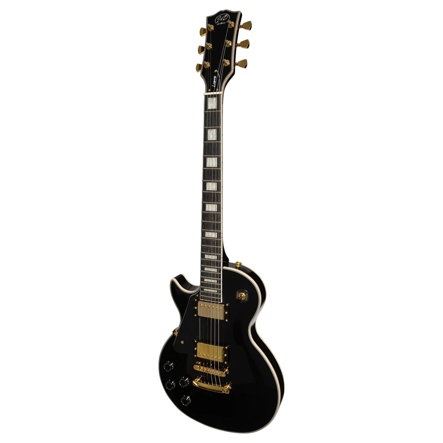 J&D Luthiers LP Custom Style Left Handed Electric Guitar - Black - ELECTRIC GUITAR - [shop-name]