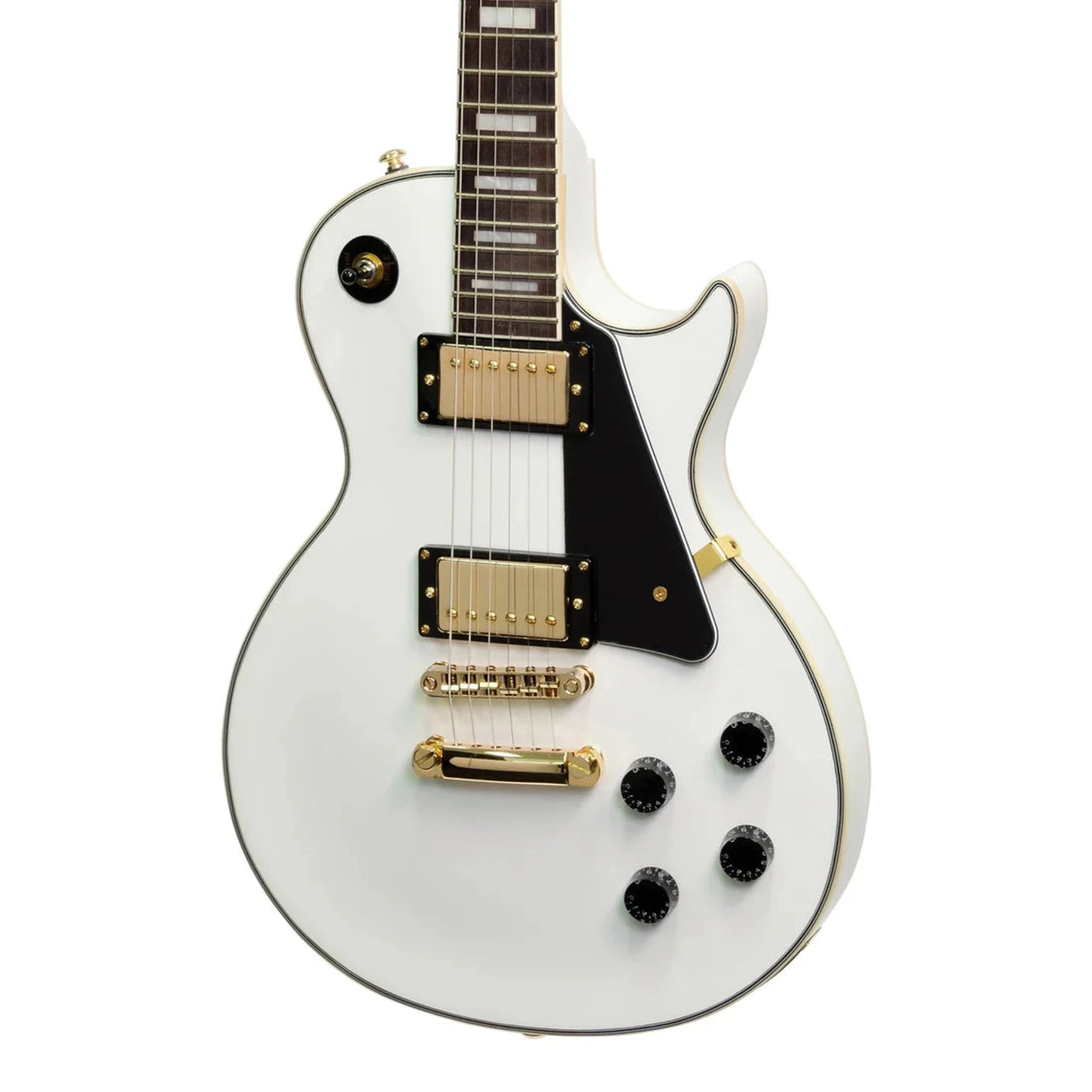 J&D Luthiers LP Custom-Style Electric Guitar - White-ELECTRIC GUITAR-Joondalup Music Centre