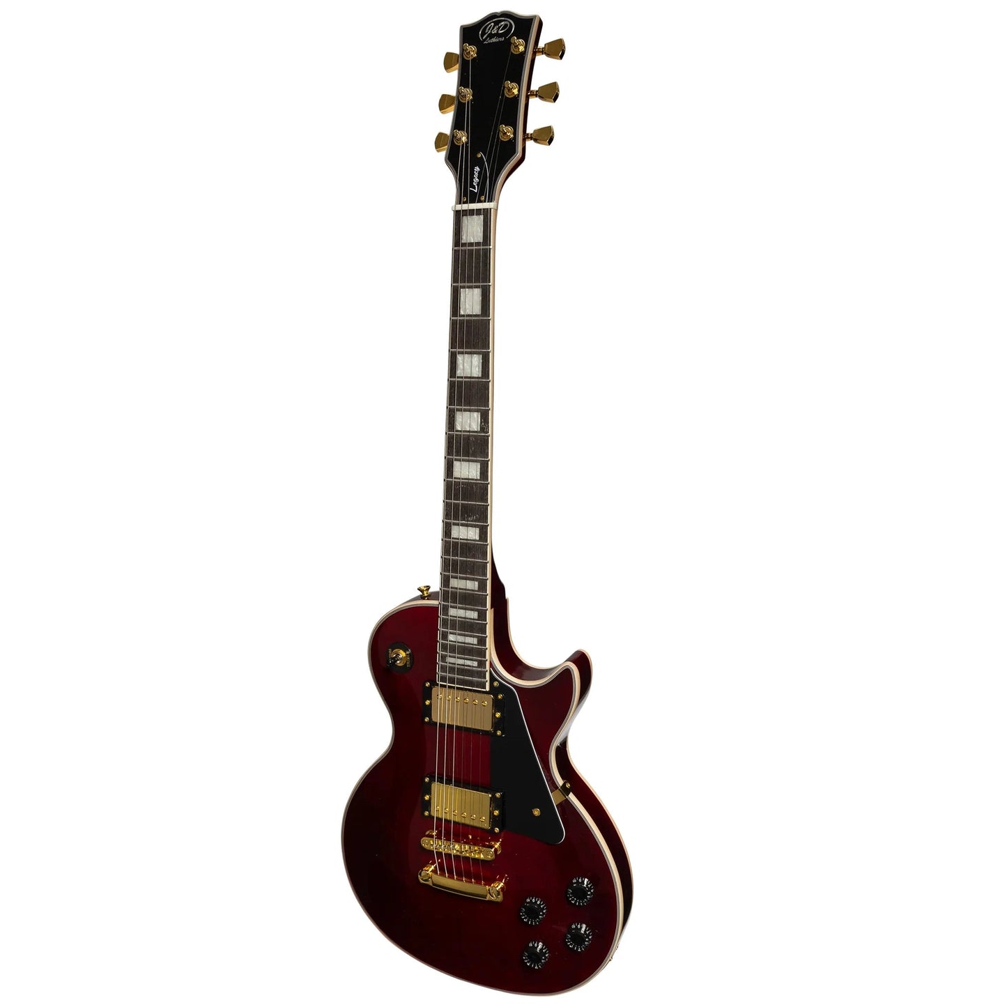 J&D Luthiers LP Custom Style Electric Guitar - Wine Red - Joondalup Music Centre