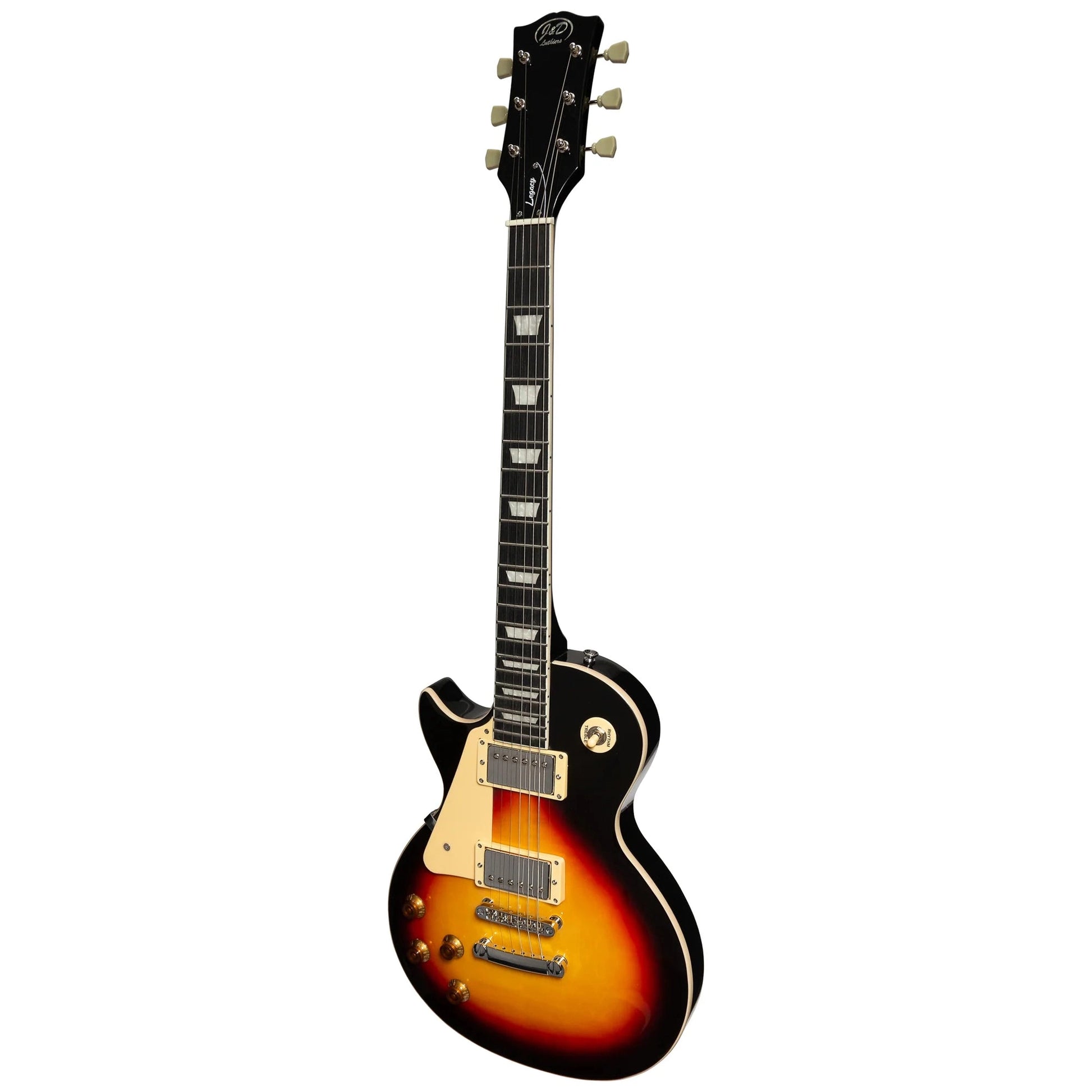 J&D Luthiers LP-Style Left Handed Electric Guitar - Tobacco Sunburst-ELECTRIC GUITAR-Joondalup Music Centre