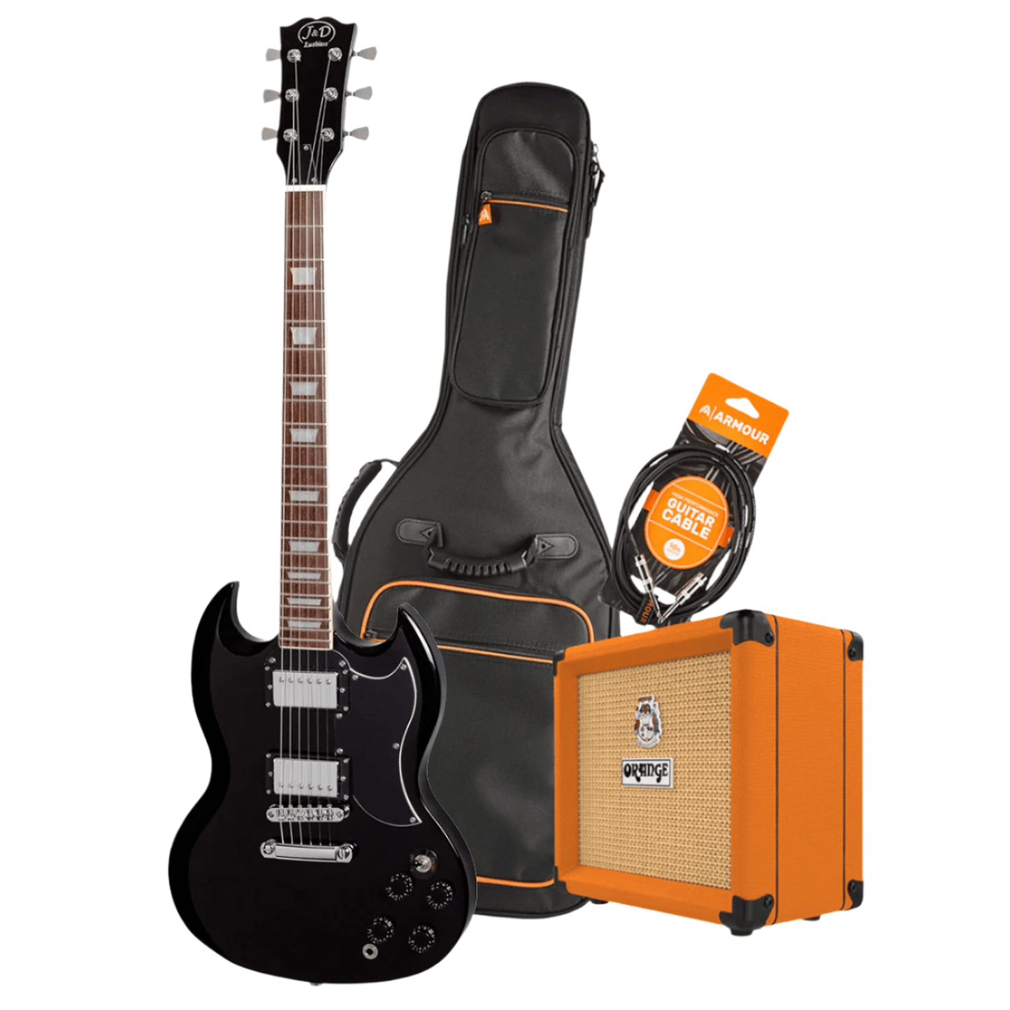 J&D Luthiers SG Electric Guitar Pack - Black - Joondalup Music Centre