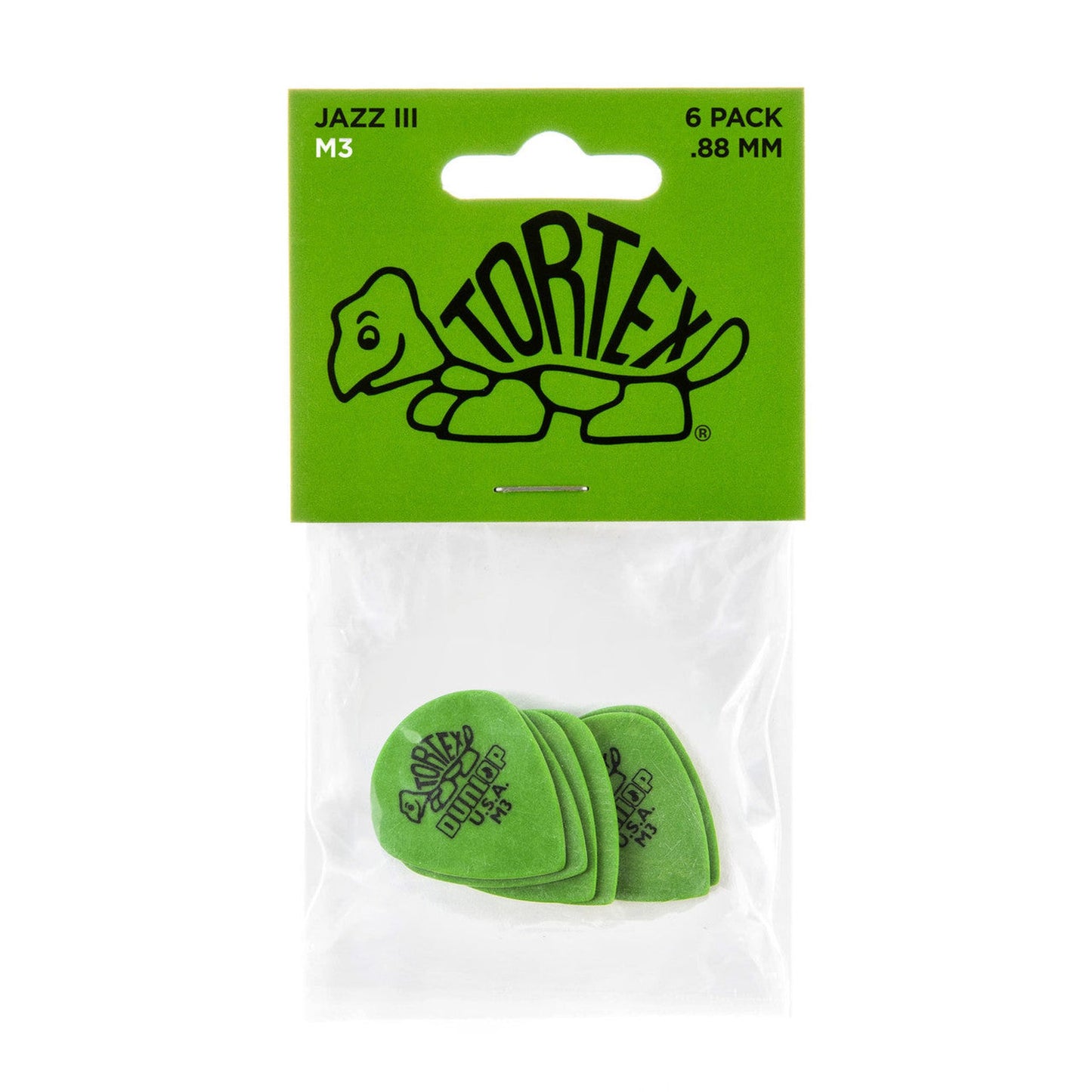 Jim Dunlop .88 mm Tortex Jazz 3 XL Guitar Pick Player Pack - 12 pack