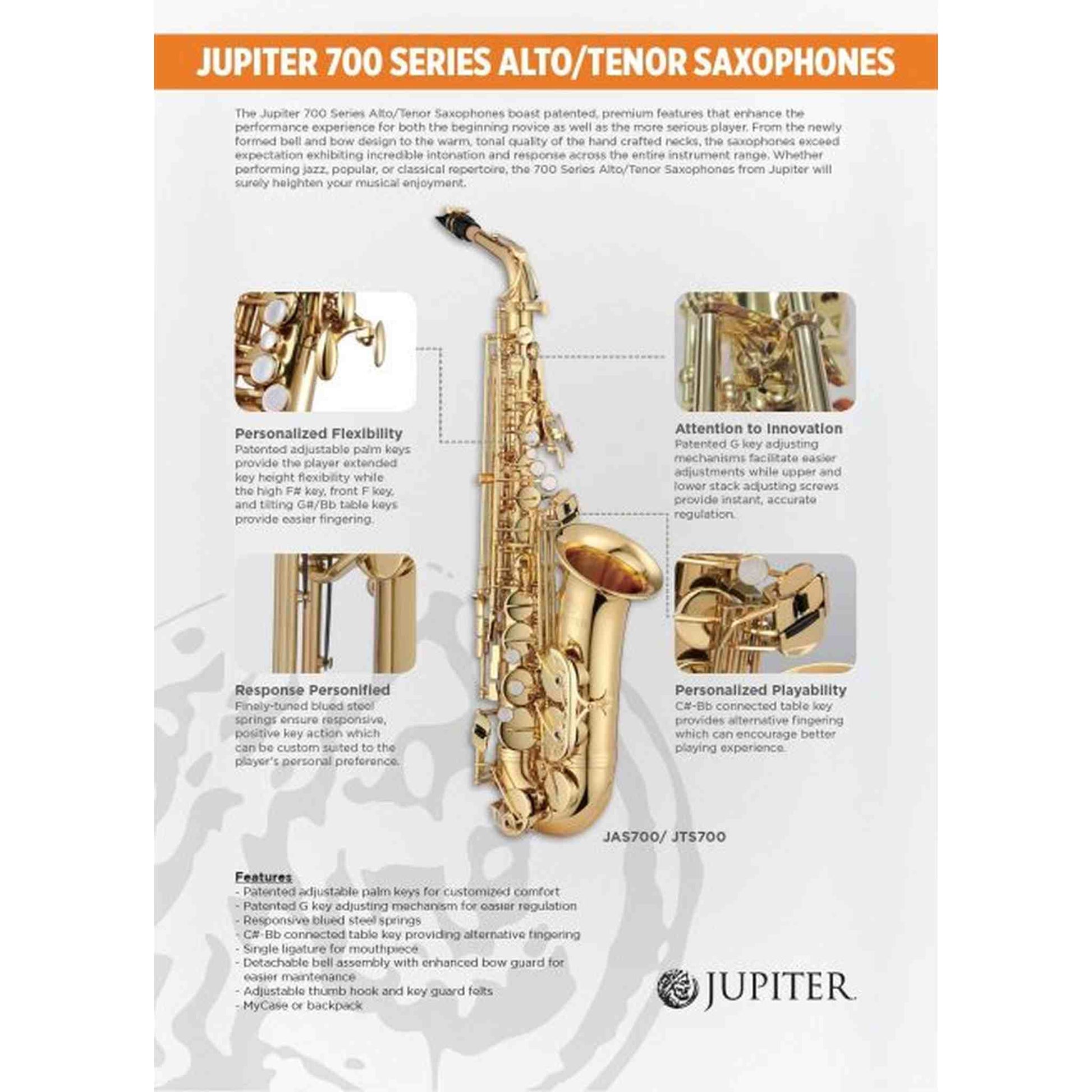 Jupiter JTS700Q Tenor Saxophone 700 Series (787GL) - SAXOPHONE - [shop-name]