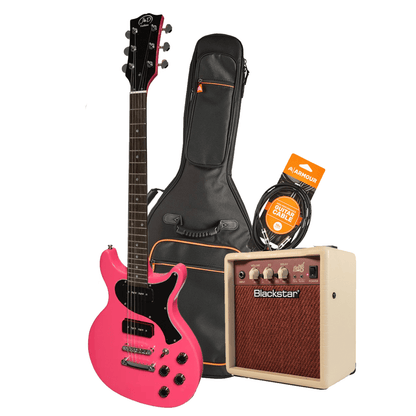 J&D Luthiers LP Junior P-90 Electric Guitar Pack - Pink - ELECTRIC GUITAR - [shop-name]