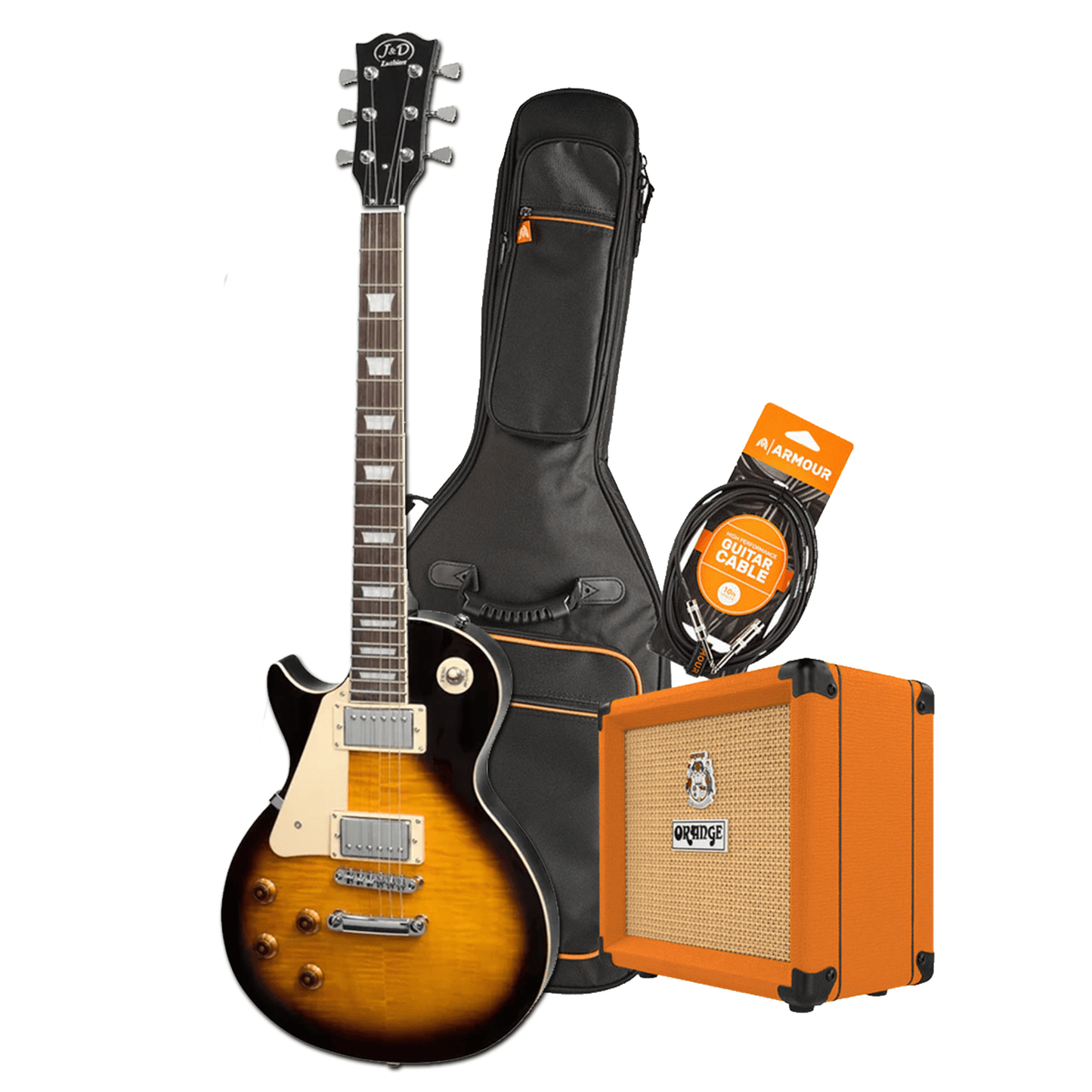 J&D Luthiers LP-Style Left Handed Electric Guitar Pack - Vintage Sunburst - ELECTRIC GUITAR - [shop-name]