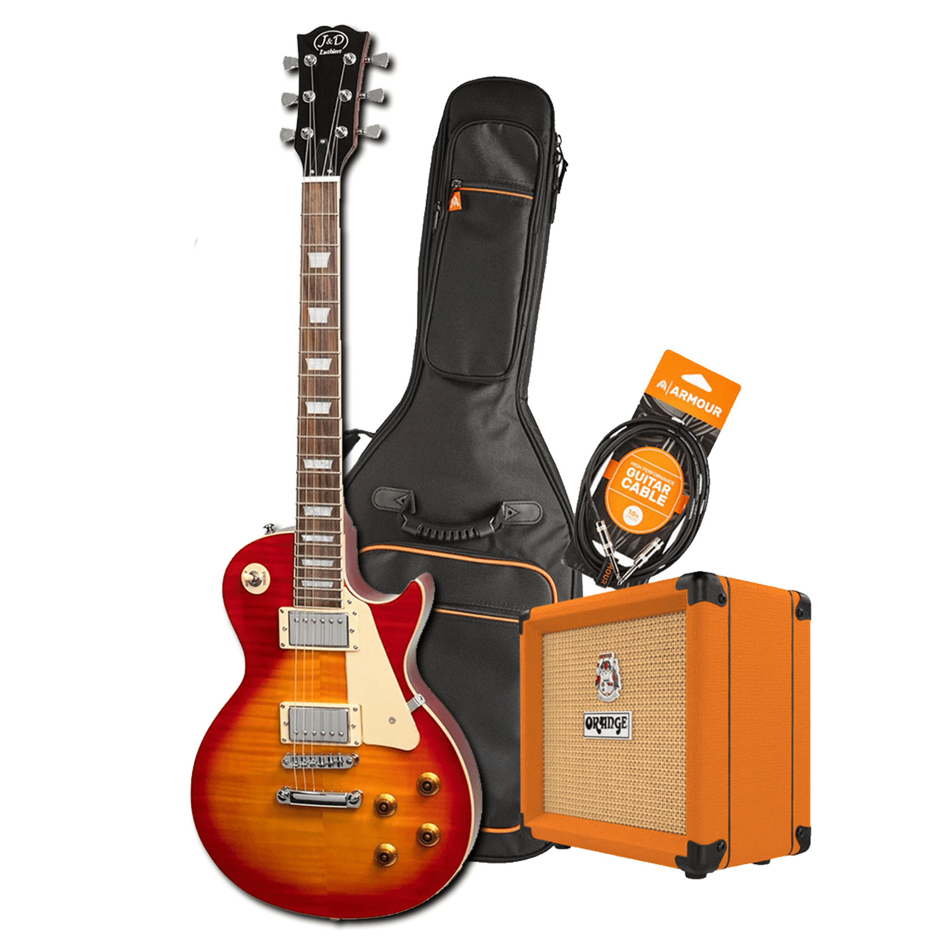 J&D Luthiers LP-Style Electric Guitar Pack - Cherry Sunburst from Joondalup Music Centre