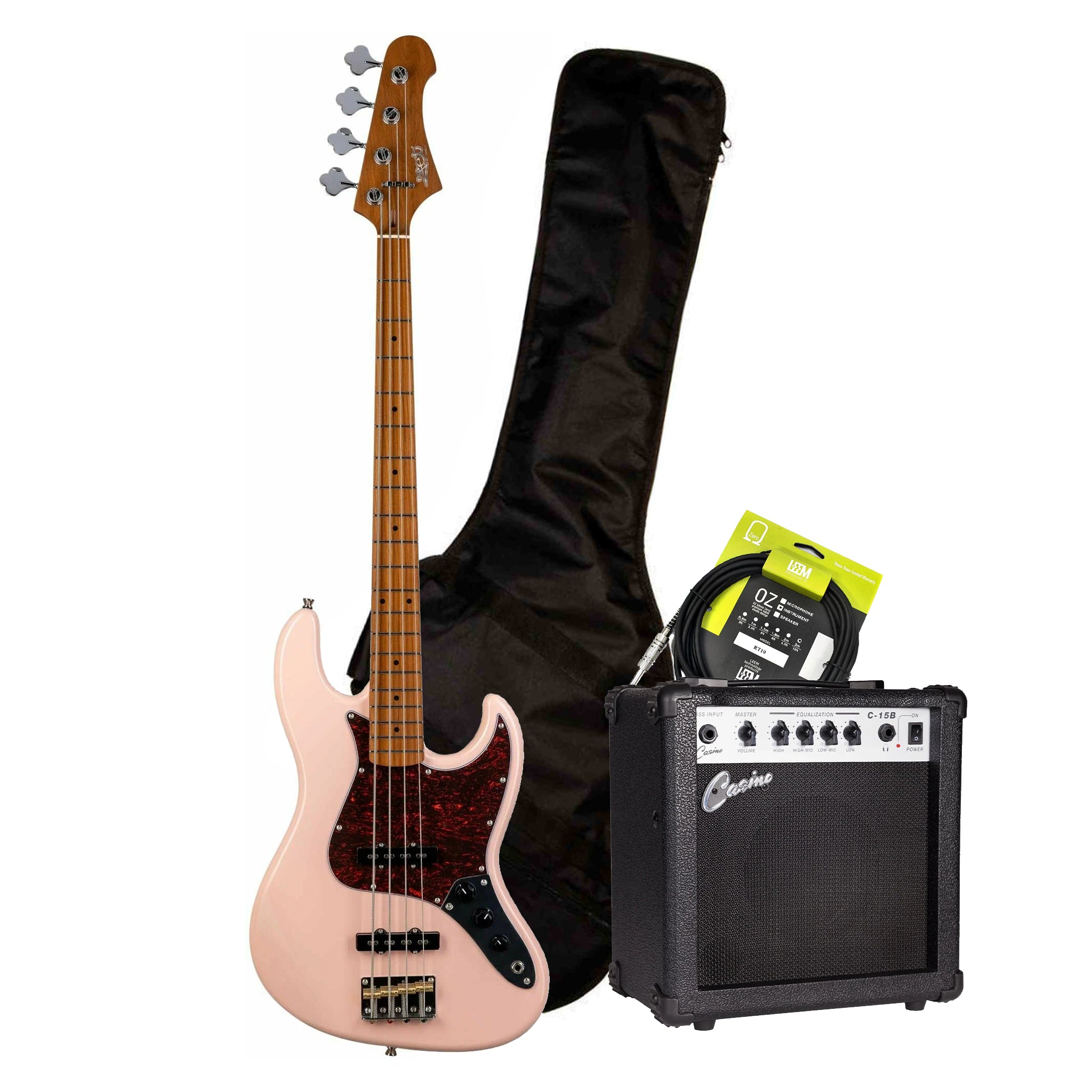 JET JJB-300-PK Electric Bass Pack - Pink