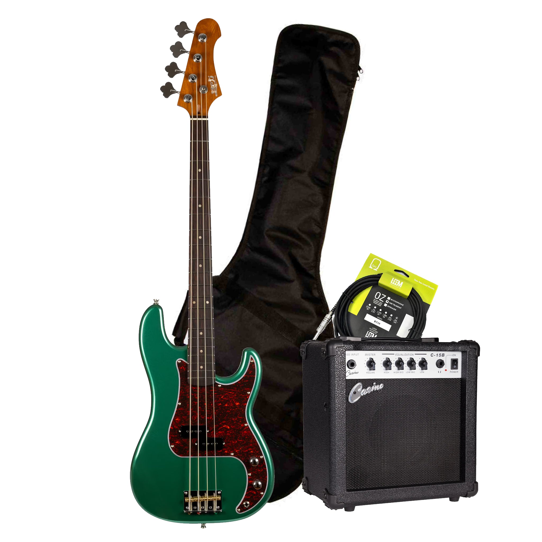 JET JJB-300-SG-R Electric Bass Pack - Sherwood Green