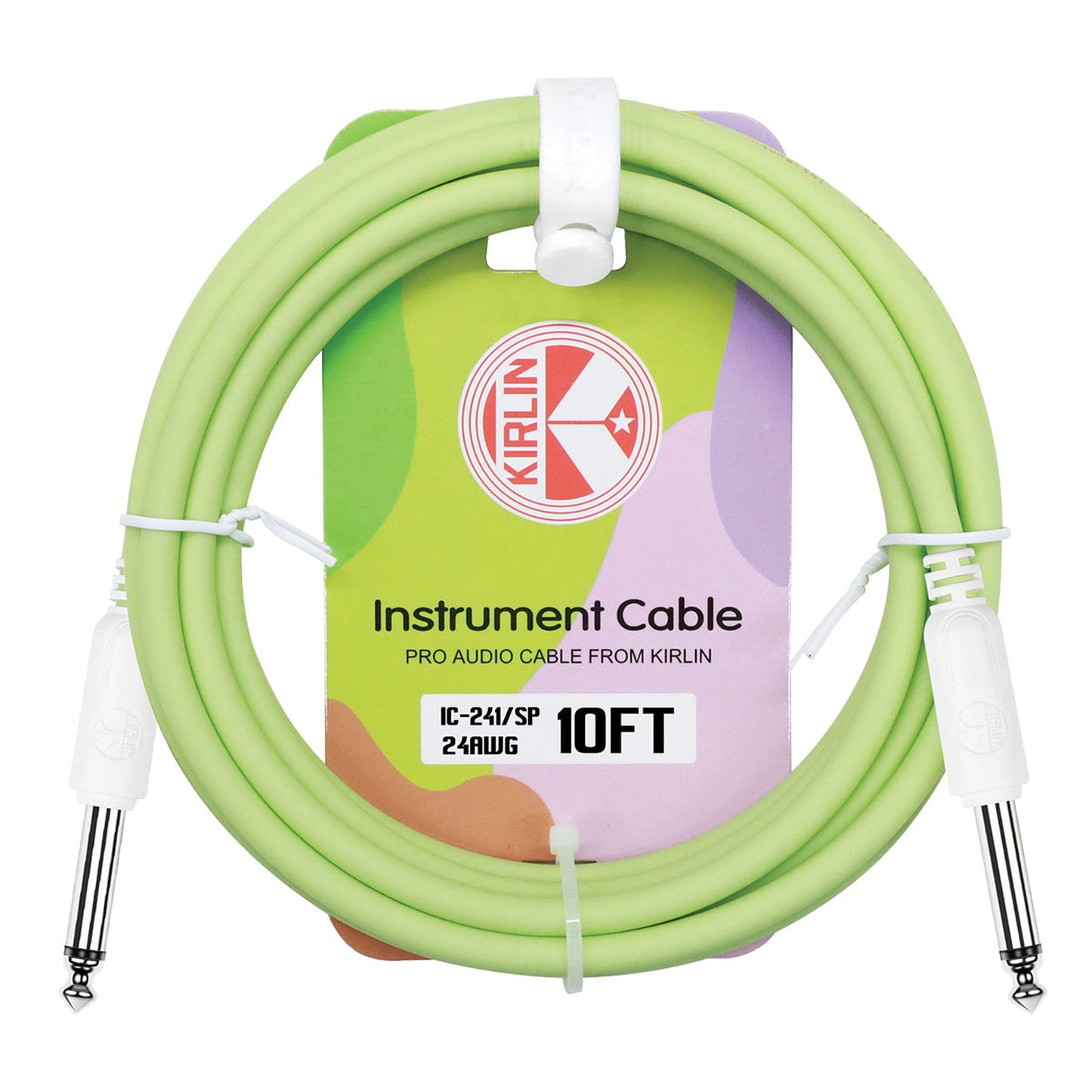 Kirlin Entry 24 Instrument Cable Spring Green - 10ft