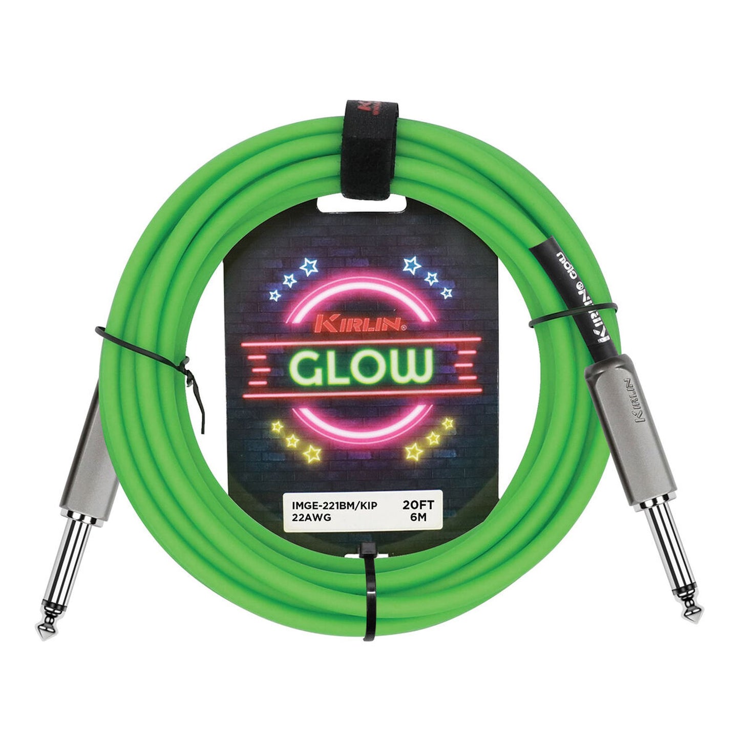 Kirlin 20ft Glow Instrument Cable - Kiwi Pop